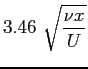 $ \displaystyle 3.46 \ \sqrt{\frac{\nu x}{U} }$