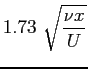 $ \displaystyle 1.73 \ \sqrt{\frac{\nu x}{U}}$